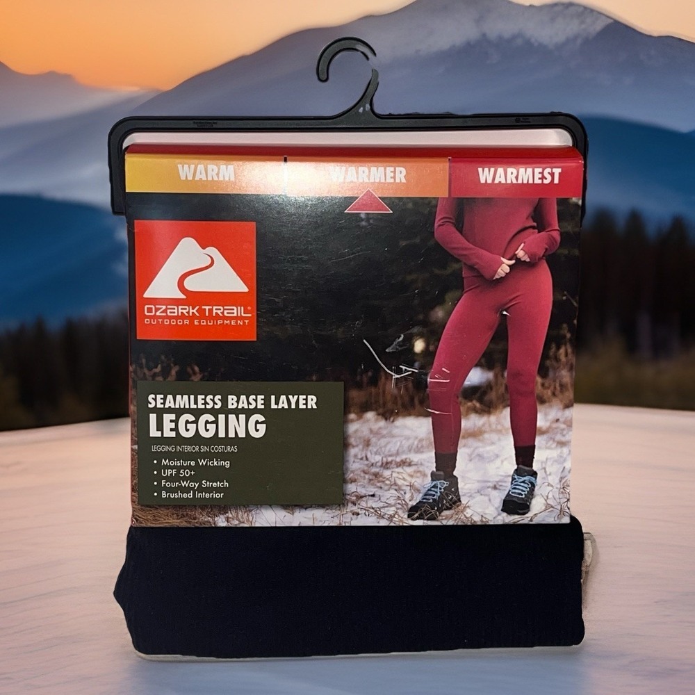 Ozark Trail Seamless Base Layer Women's XXL 2X Black leggings Long‎ Johns NEW